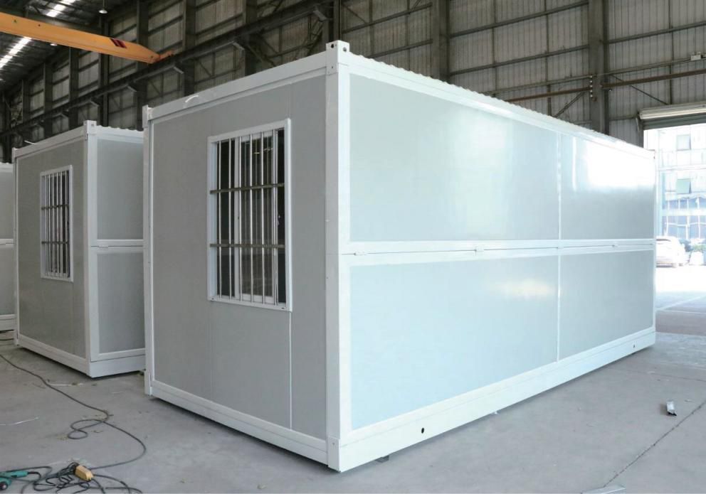 Folding expandable container houses in NJRUI factory, galvanized steel frame